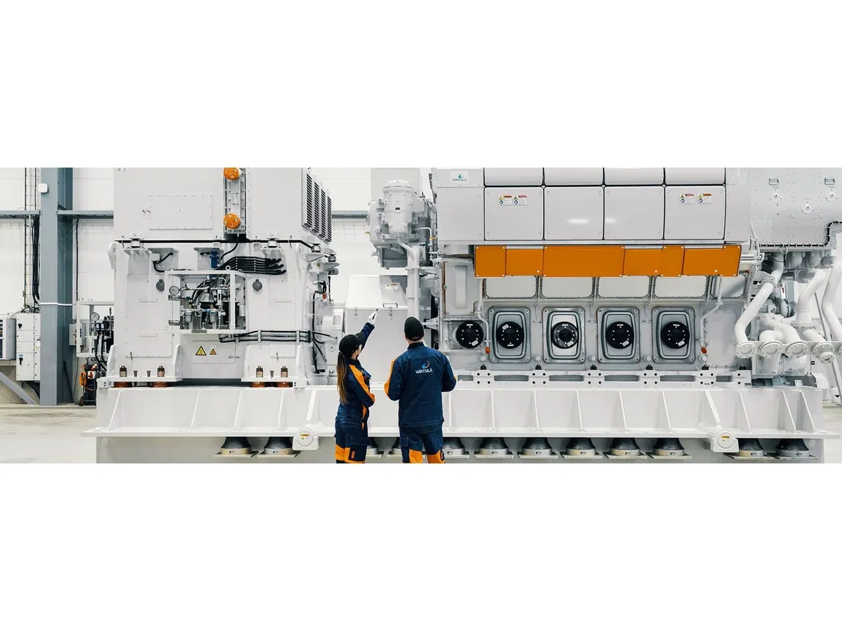 Motor marino Wärtsilä 31 en una instalación industrial